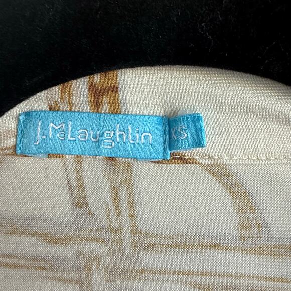 J. McLaughlin Wrap Dress Silk Jersey Collared Short Sleeve Neutral XS Luxury - Picture 4 of 7